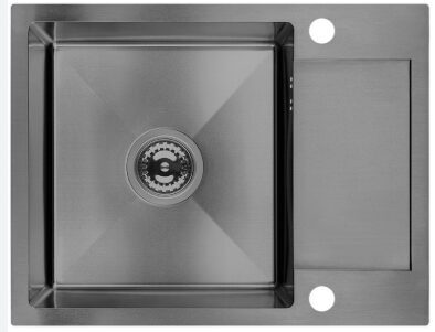 LAVEO nerūsējošā tērauda virtuves izlietne MARMARA 440x570x200mm ar sifonu